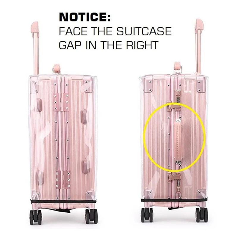 Luggage Protective Cover Transparent - 1Pc クリア PVC スーツケースプロテクター防塵傷防止ユニバーサル荷物カバーフィット 20-28 インチ旅行トロリーバッグ