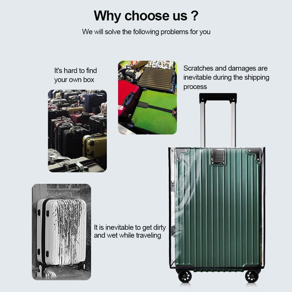 Waterproof Suitcase Cover Protector - 丈夫で完全透明な荷物保護カバー、防塵PVCスーツケースカバー、防水荷物カバー