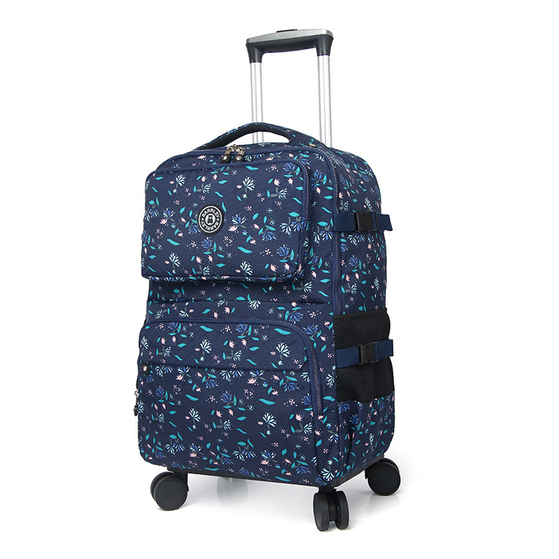 Foldable Rolling Luggage Bag - 女性用トラベルトロリー、スーツケース、女性用ハイバックパック、スピナーローラゲッジ、スクールバッグ