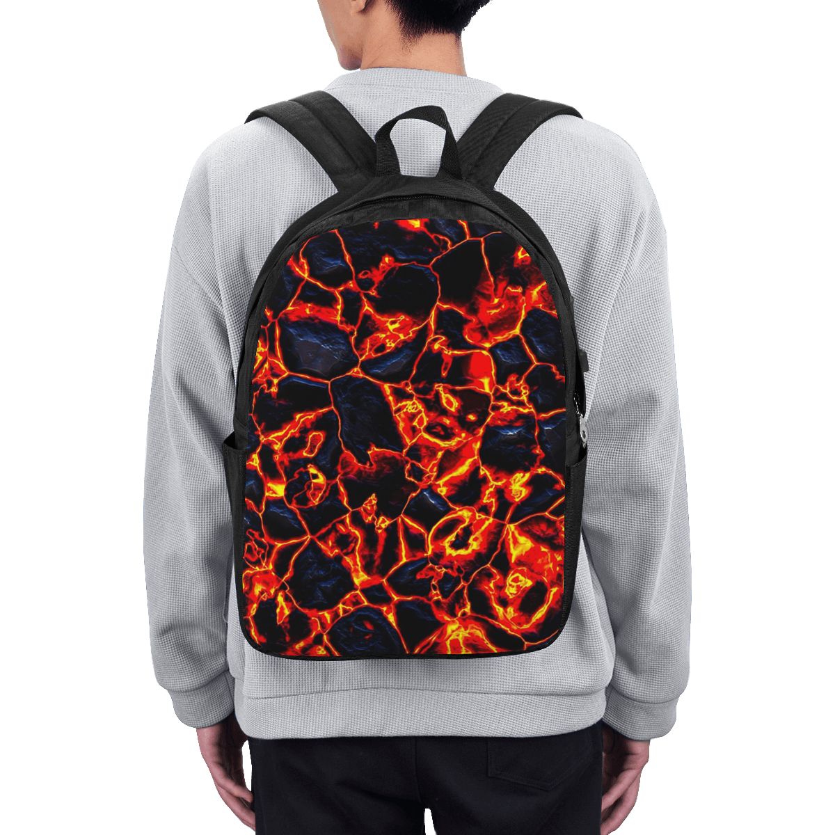 Travel Bags - マグマ火山溶岩火災バックパック旅行ノートブックバッグコンピュータ大学生スクールバッグラップトップショルダーバッグ男性女性用