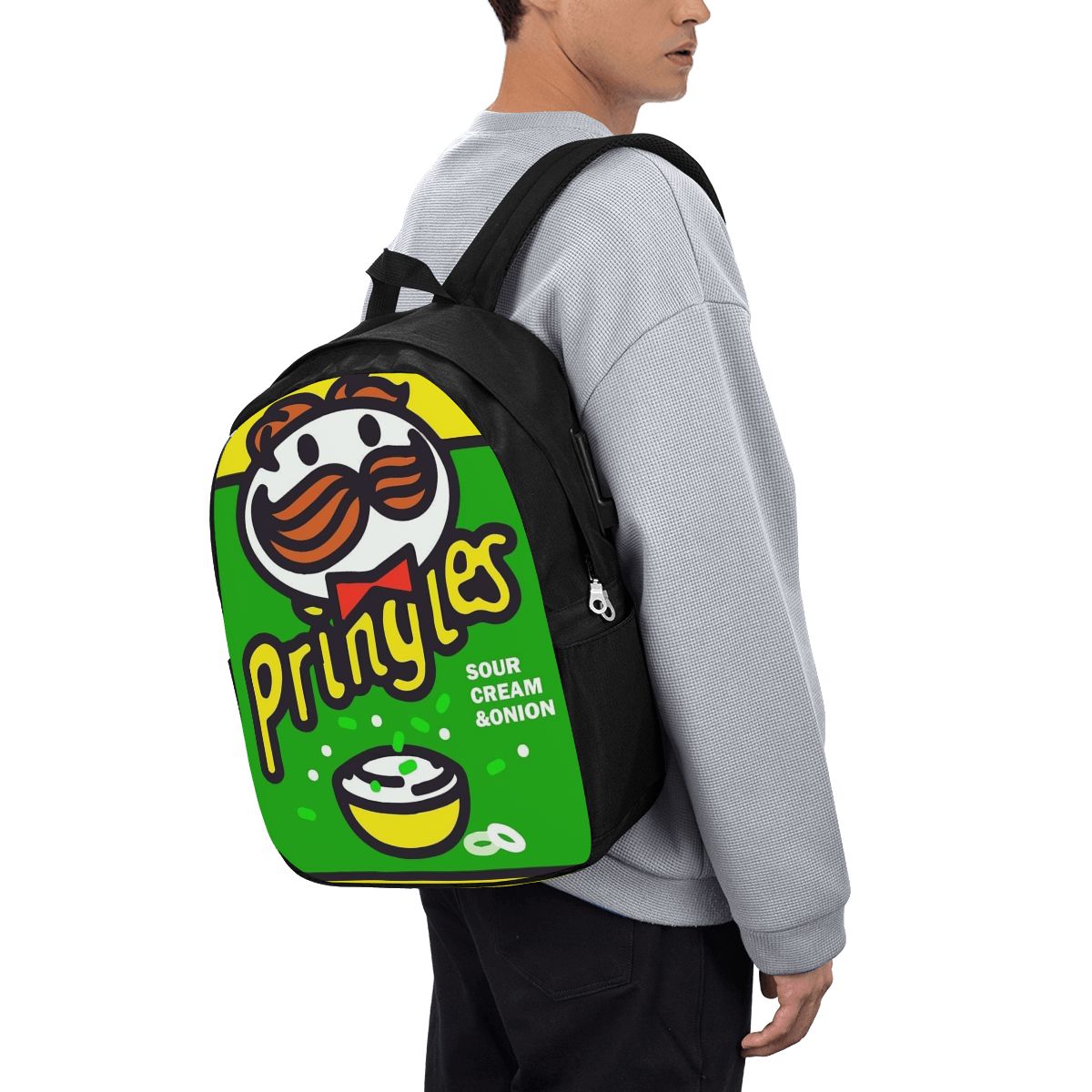 Travel Bags - ポテトチップス プリングルズ プリント バックパック トラベル ノートブックバッグ