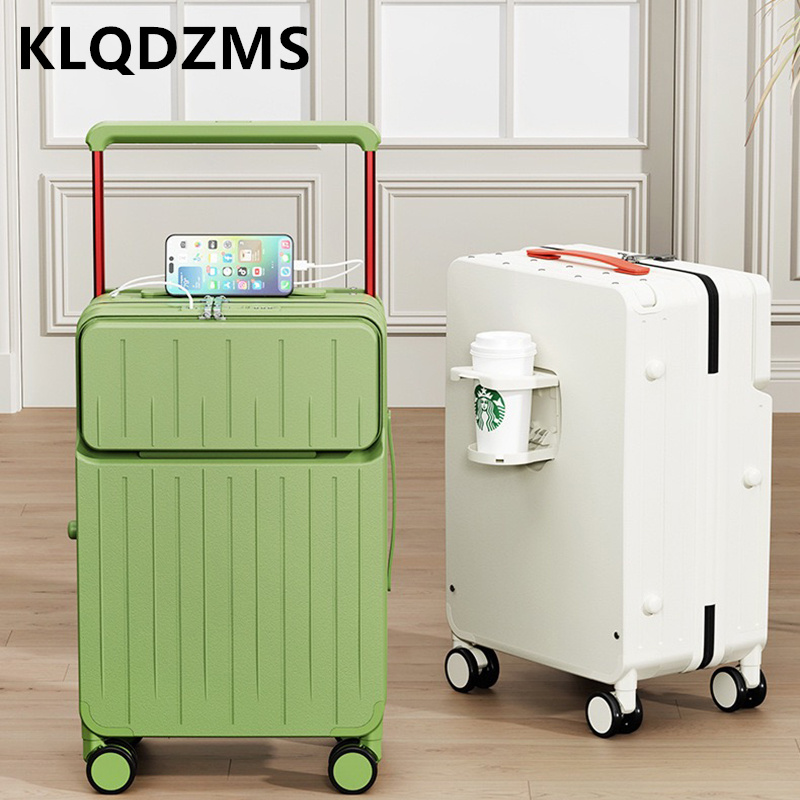 Front Opening Laptop Luggage 24 Inch - KLQDZMS 24 インチ荷物コンパートメントフロントオープニングラップトップスーツケース充電多機能 20 インチポータブルキャビン荷物