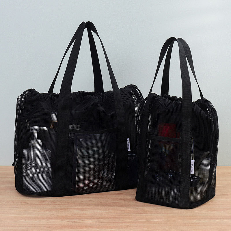 Cosmetic Bags - 大容量ビーチバッグ、排水機能付きコスメ収納バッグ、入浴用バッグ、洗面用具・メイクアップバッグ、子供用沿岸メッシュウォッシュトートバッグ