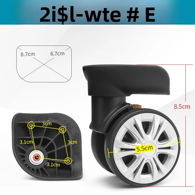 Silent Replacement Luggage Wheels - レッドイーグルL-Wスーツケース用ユニバーサルホイールローラー、プルロッド付き荷物ボックス、トロリーケース、トラベルラゲージ、静音交換用スイベルキャスター