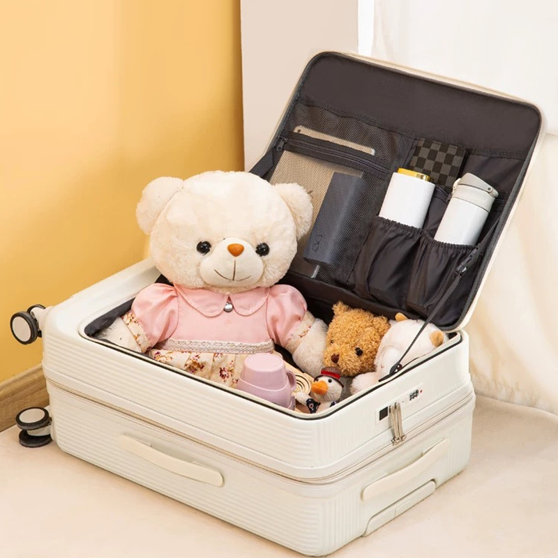 Front Opening Laptop Luggage 24 Inch - ホット! 新しい 20/22/24/26/28 インチ女性フロントオープンラップトップバッグローリング荷物トロリーケース男性トロリースーツケース旅行搭乗ボックス