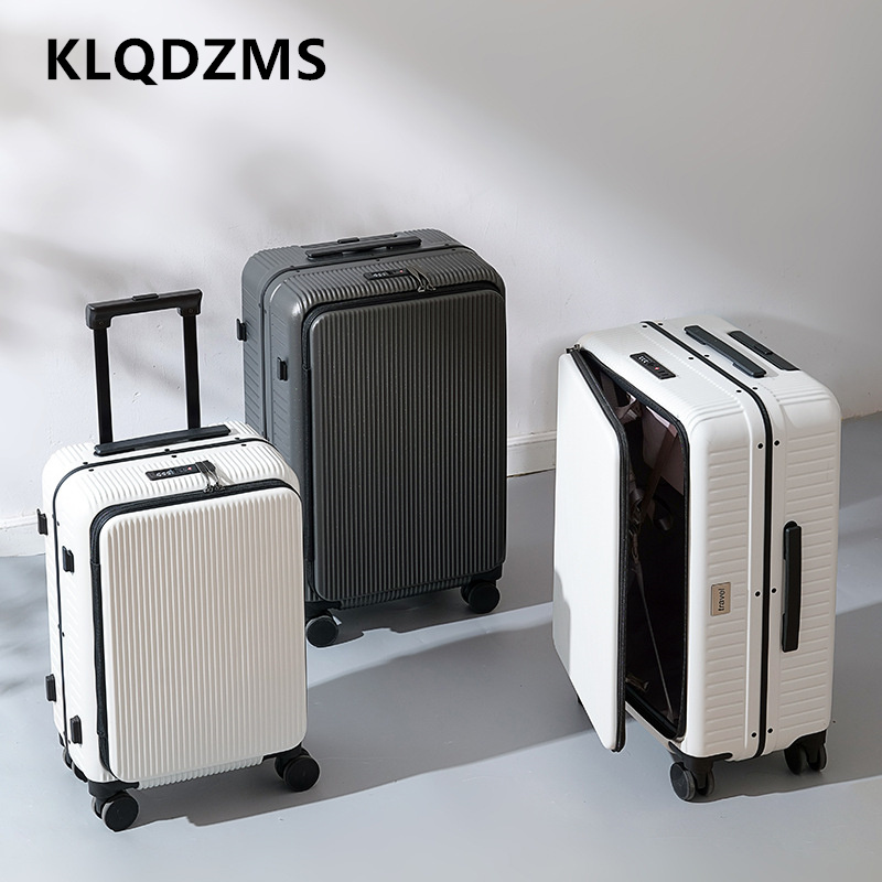 Front Opening Laptop Luggage 24 Inch - KLQDZMS 20インチ24インチローリングスーツケースフロントオープニング搭乗ケースラップトップトロリーケース充電パスワードボックスキャビン荷物