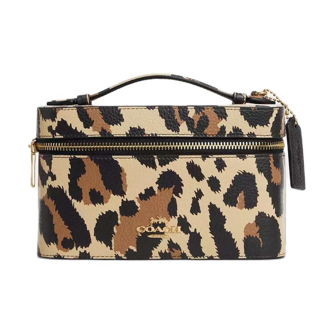 Cosmetic Bags - COACH コスメティック ペブルドレザー メイクアップバッグ レディース レオパードプリント