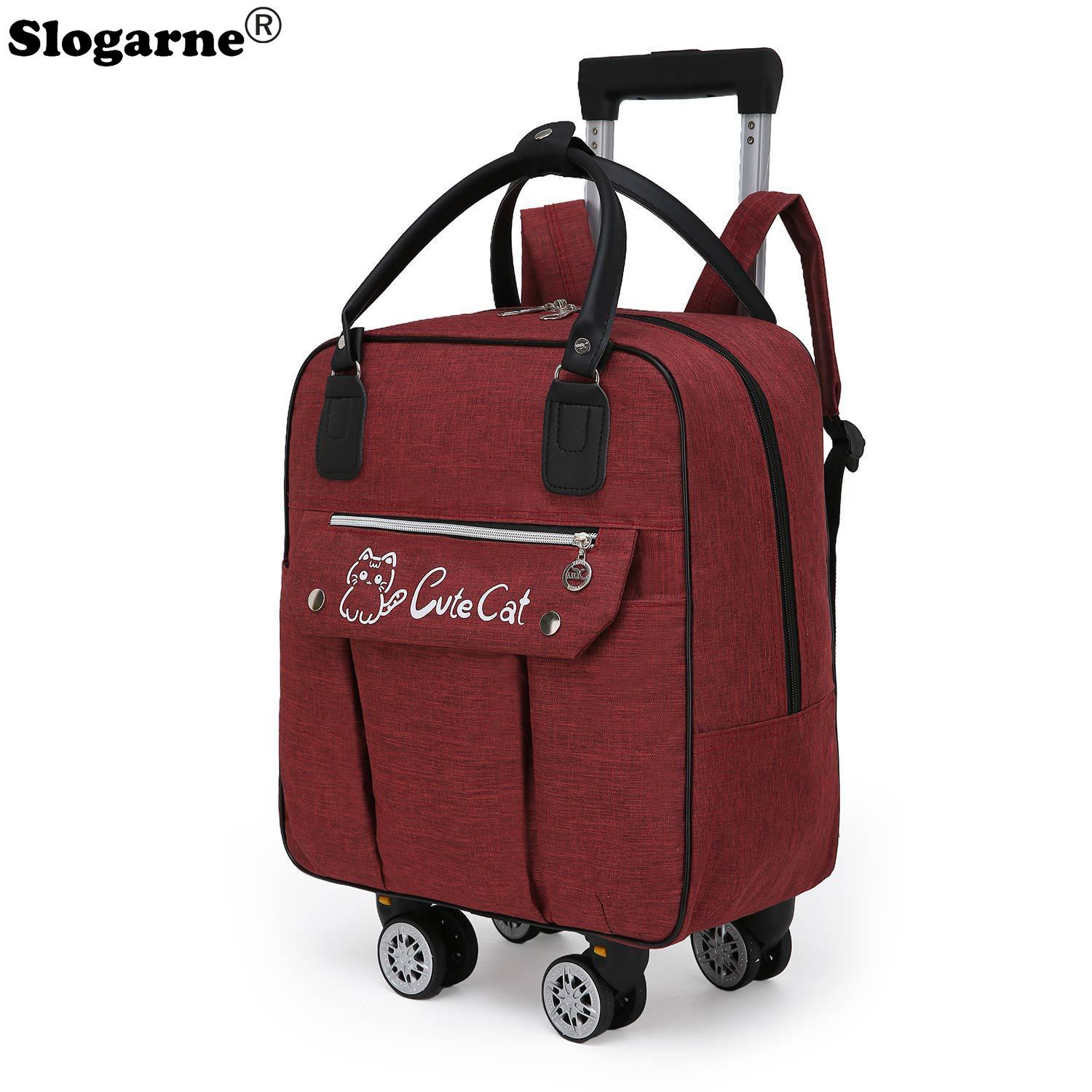 Foldable Rolling Luggage Bag - トロリー大容量トラベルバッグホイールスピナー荷物ポータブル搭乗バッグバックパックハンドバッグローリングスーツケーストラベルダッフル