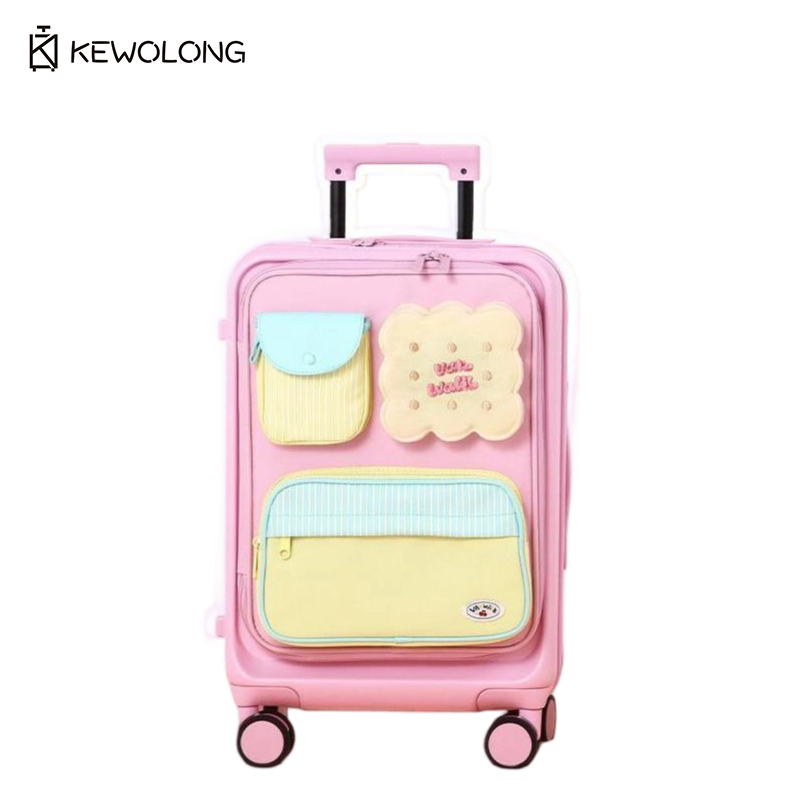 Spinner Wheel Rolling Suitcase 20 Inch - 20インチのかわいいフロントオープン式スピナースーツケース、TSAロック付き軽量機内持ち込み手荷物、360度回転 ° 静音ホイール付きトラベルスーツケース