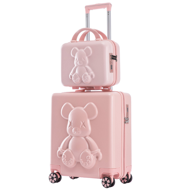 Spinner Wheel Rolling Suitcase 20 Inch - 男性と女性のための18インチのトラベルケース,ユニセックスのトラベルホイール付きスーツケース,トロリー,キャリー,メイクアップバッグ
