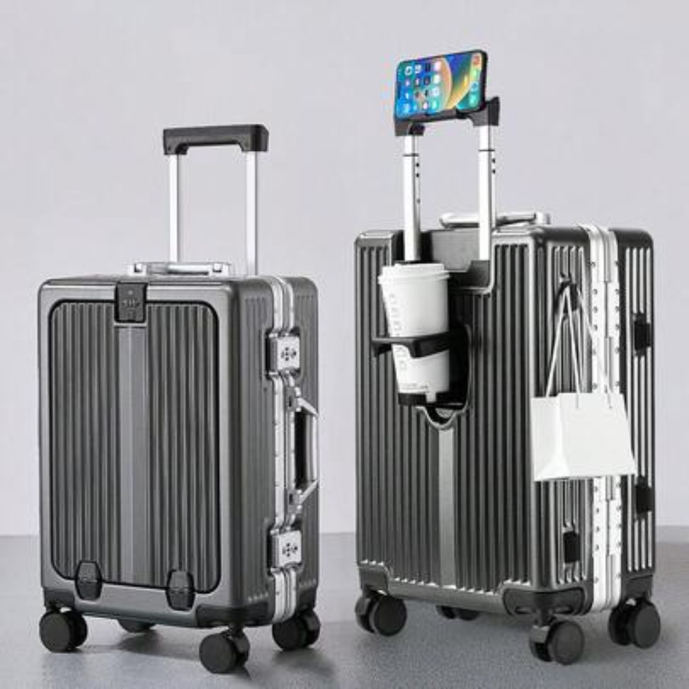 Front Opening Laptop Luggage 24 Inch - 20インチ ハードシェル キャリーオンラゲージ アルミフレーム スーツケース ジッパーレス