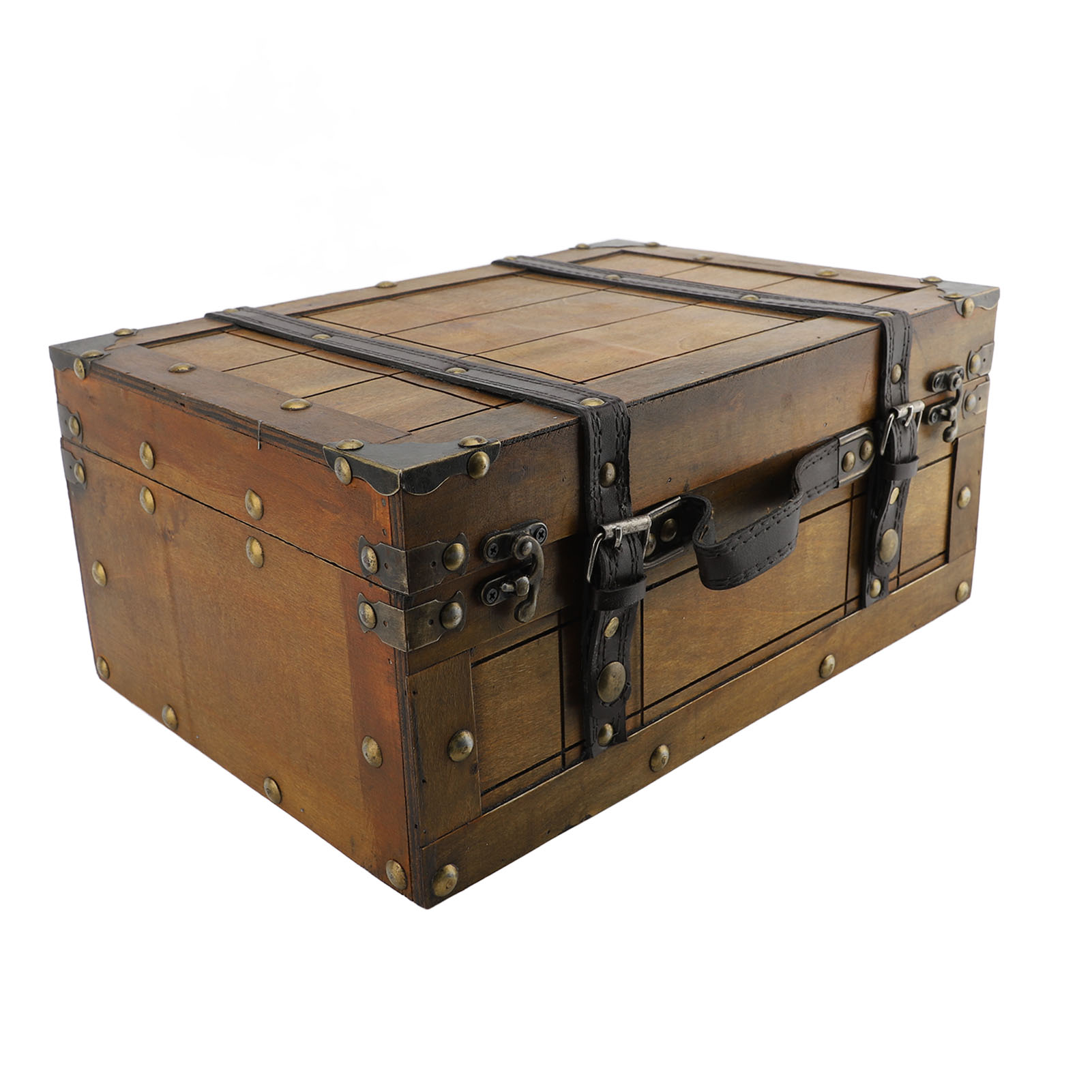 Retro Vintage Trunk Suitcase - レトロなスーツケース風合成木材ヴィンテージエレガント装飾収納ボックス木製オーガナイザーボックス13.5x9.5x6.02インチ写真撮影用小道具ギフト