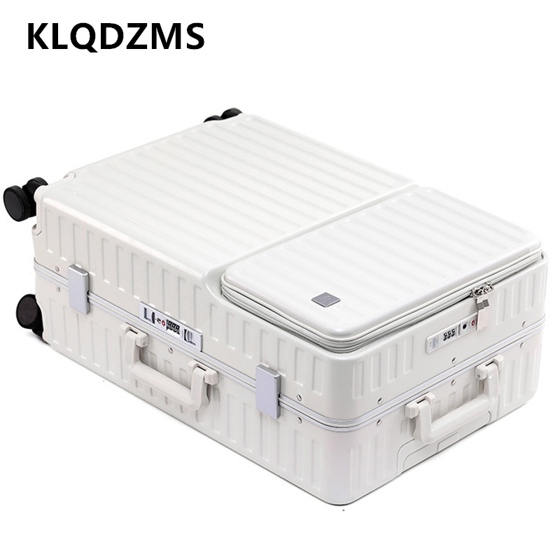 Front Opening Laptop Luggage 24 Inch - KLQDZMS ハンドヘルド旅行スーツケース フロントオープニング搭乗ボックス 充電トロリーケース ラップトップ 20インチ