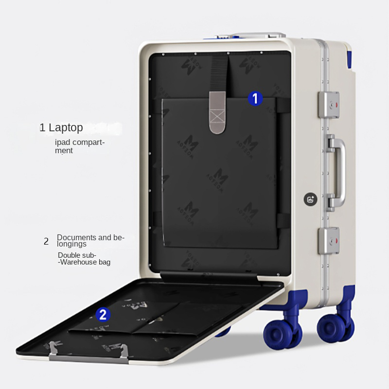 フロントオープン式荷物ワイドハンドル20-26インチ大容量ア - Aluminum Frame Carry On Luggage のレビューと価格