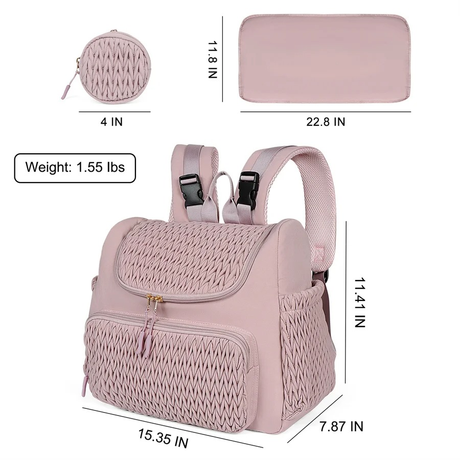 大容量マタニティおむつバッグバックパックニット柄ベビーおむつ - Travel Bags のレビューと価格