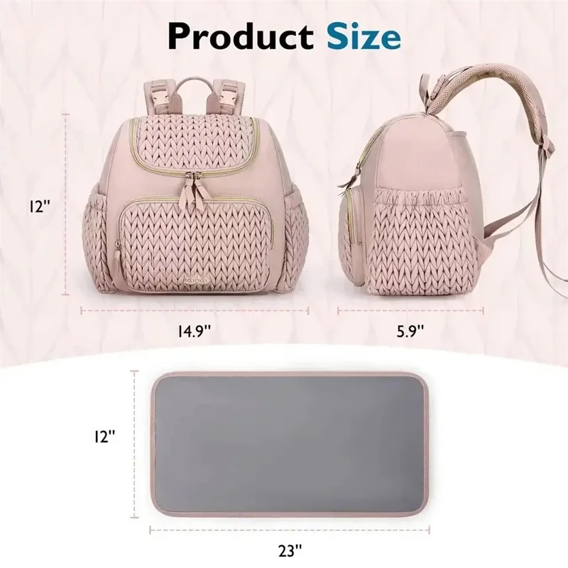 大容量マタニティおむつバッグバックパックニット柄ベビーおむつ - Travel Bags のレビューと価格