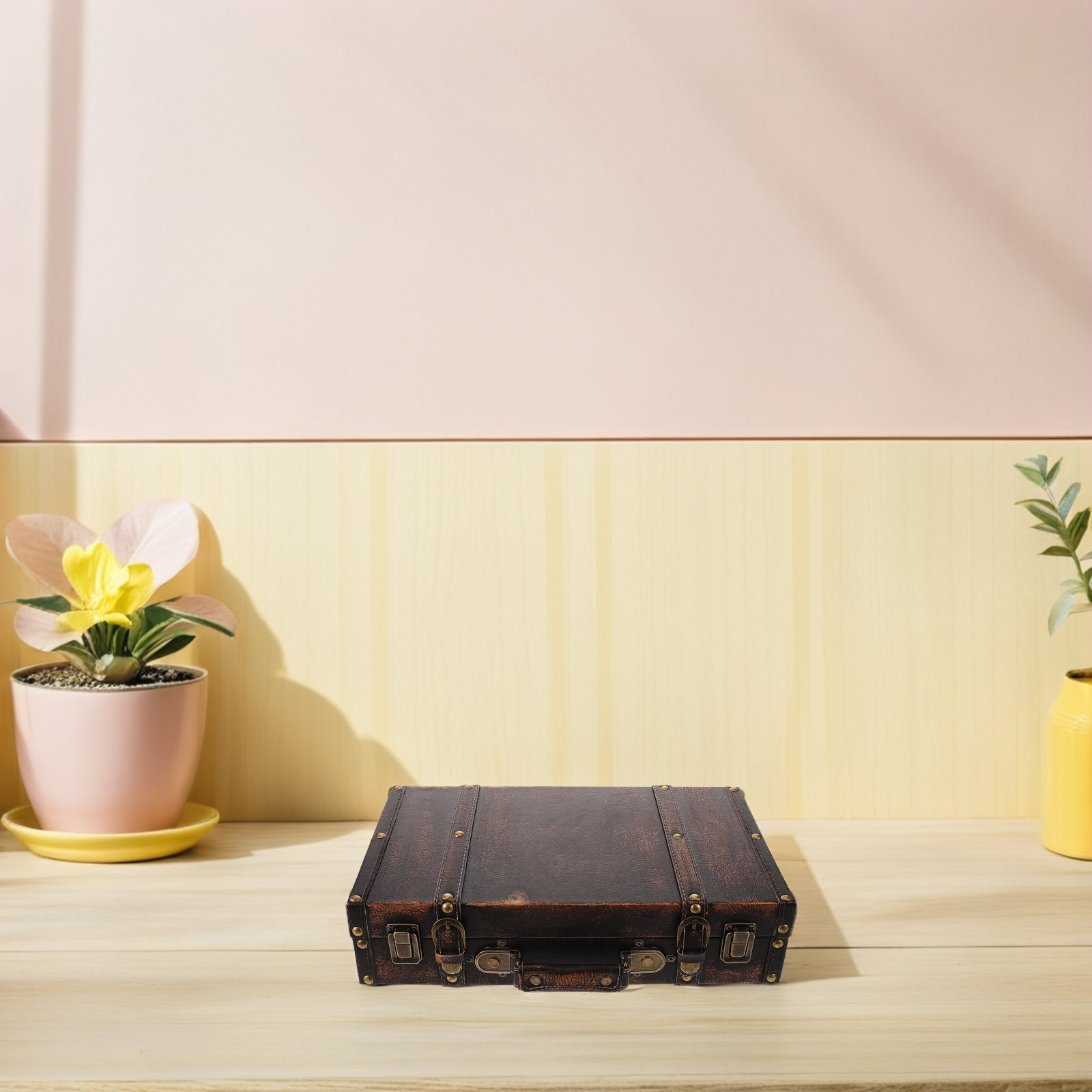 ヴィンテージスーツケース写真撮影用小道具 木製収納チェスト  - Retro Vintage Trunk Suitcase のレビューと価格