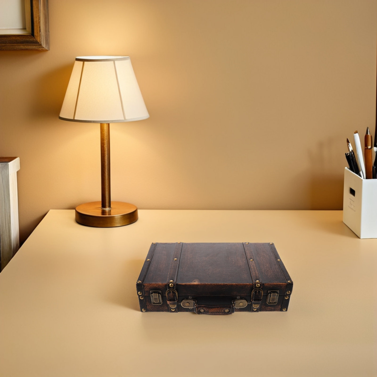 ヴィンテージスーツケース写真撮影用小道具 木製収納チェスト  - Retro Vintage Trunk Suitcase のレビューと価格