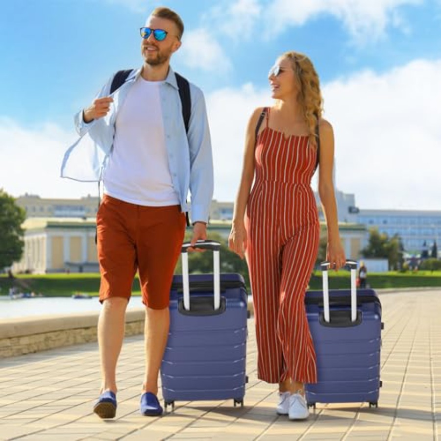 旅行用3ピース荷物セット：ハードシェル拡張可能な軽量ローリン - Expandable Hard Shell Luggage Set のレビューと価格