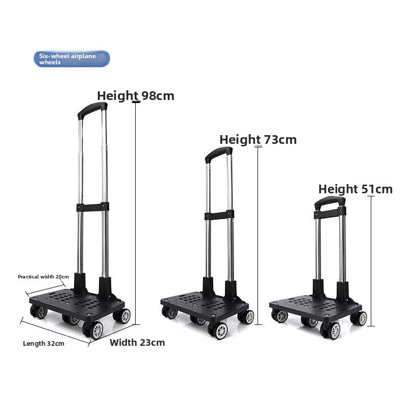 ポータブルアルミ合金製六輪ユニバーサルカート荷物バッグアクセ - Aluminum Frame Carry On Luggage のレビューと価格
