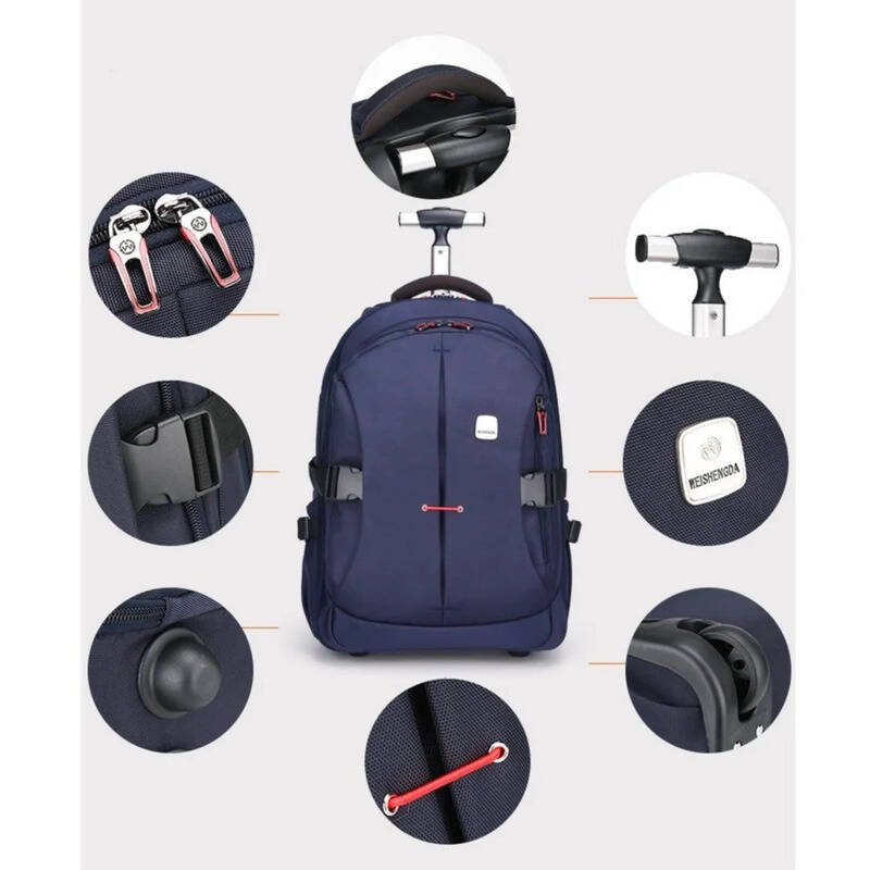 車輪付きバックパック ホイール付き 旅行 通勤、バッグ 旅行 - Foldable Rolling Luggage Bag のレビューと価格