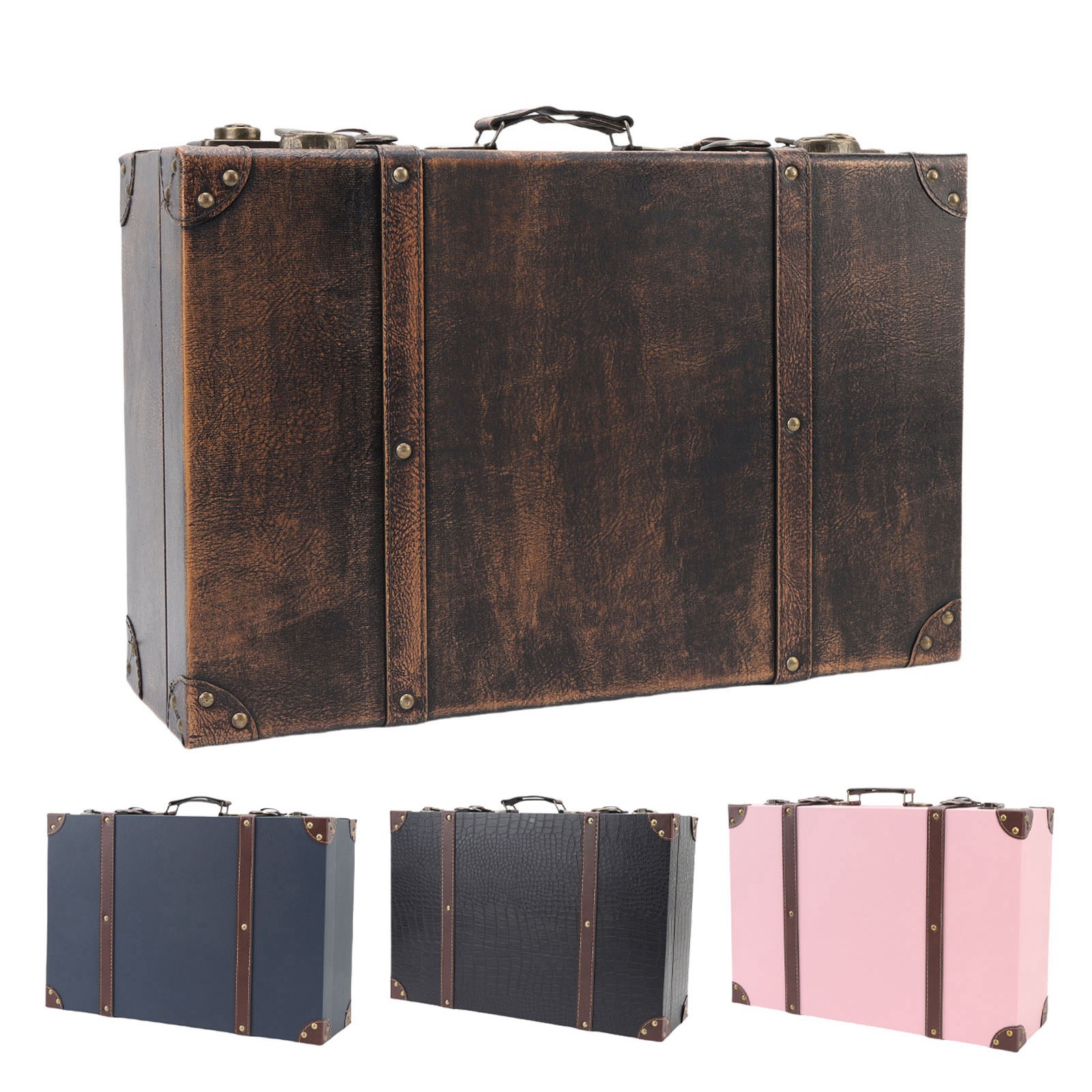 ヴィンテージスーツケースボックス トラベルスタイル装飾収納  - Retro Vintage Trunk Suitcase のレビューと価格