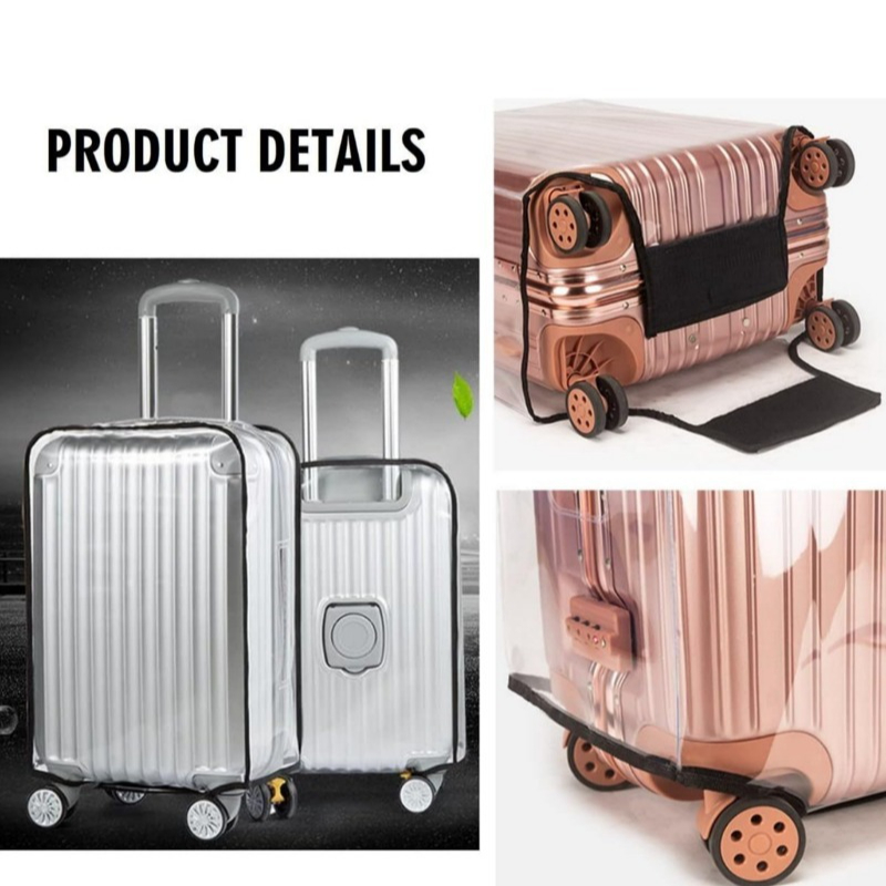 防水ホイール付きスーツケース用ダストカバー 透明PVCスーツ - Waterproof Suitcase Cover Protector のレビューと価格