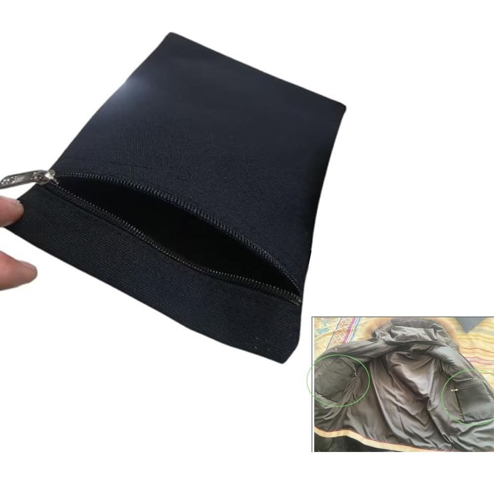 新しいジッパー付き縫い付けサイド隠しポケット、ポリエステル製 - Wallets のレビューと価格