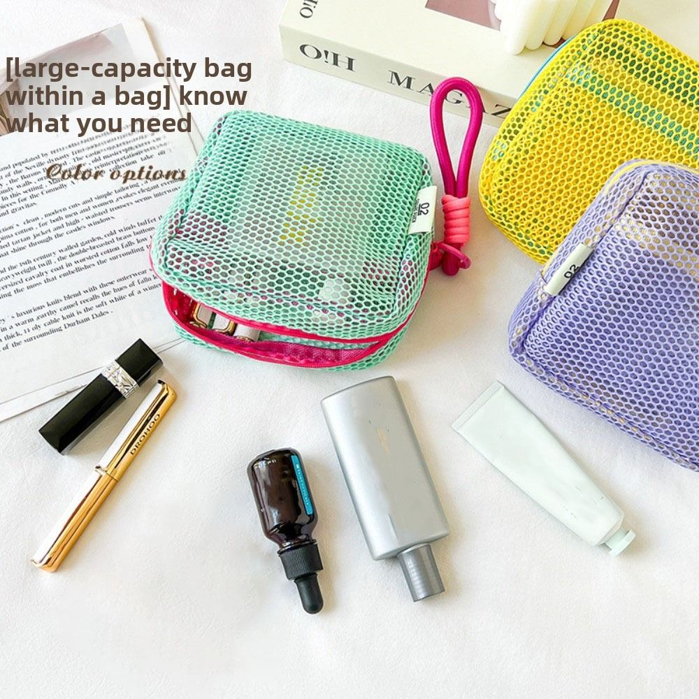 新しいドーパミンカラー収納バッグ大容量ハンドル付き化粧品バッ - Cosmetic Bags のレビューと価格