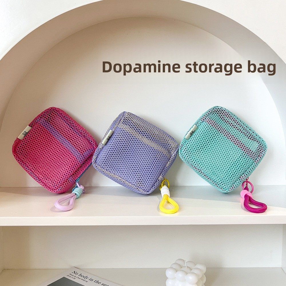 新しいドーパミンカラー収納バッグ大容量ハンドル付き化粧品バッ - Cosmetic Bags のレビューと価格