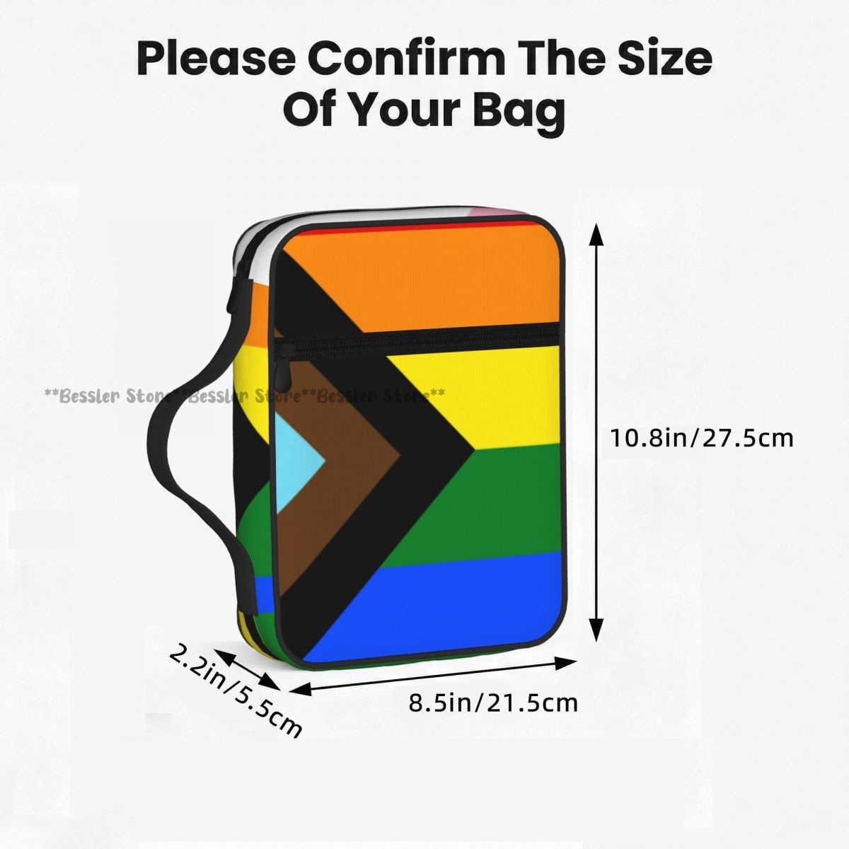 聖書カバー付きブックケース教会バッグプログレスプライドフラッ - Handbags のレビューと価格
