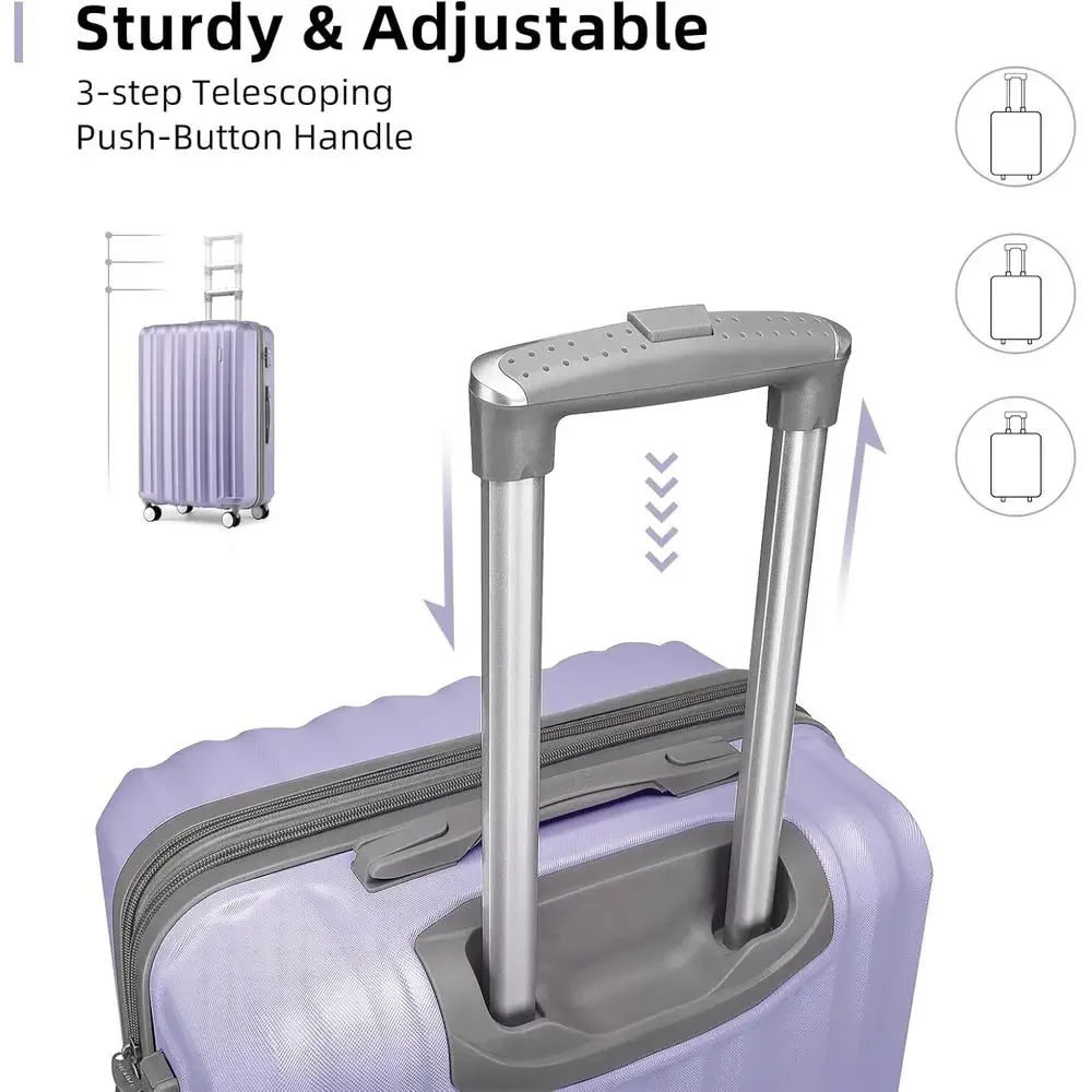 6点セット ラベンダー色の拡張可能なハードシェルスピナーラゲ - Expandable Hard Shell Luggage Set のレビューと価格
