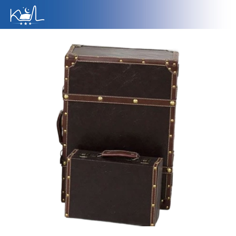ヴィンテージブラウン装飾スーツケース収納ボックス、アンティー - Retro Vintage Trunk Suitcase のレビューと価格