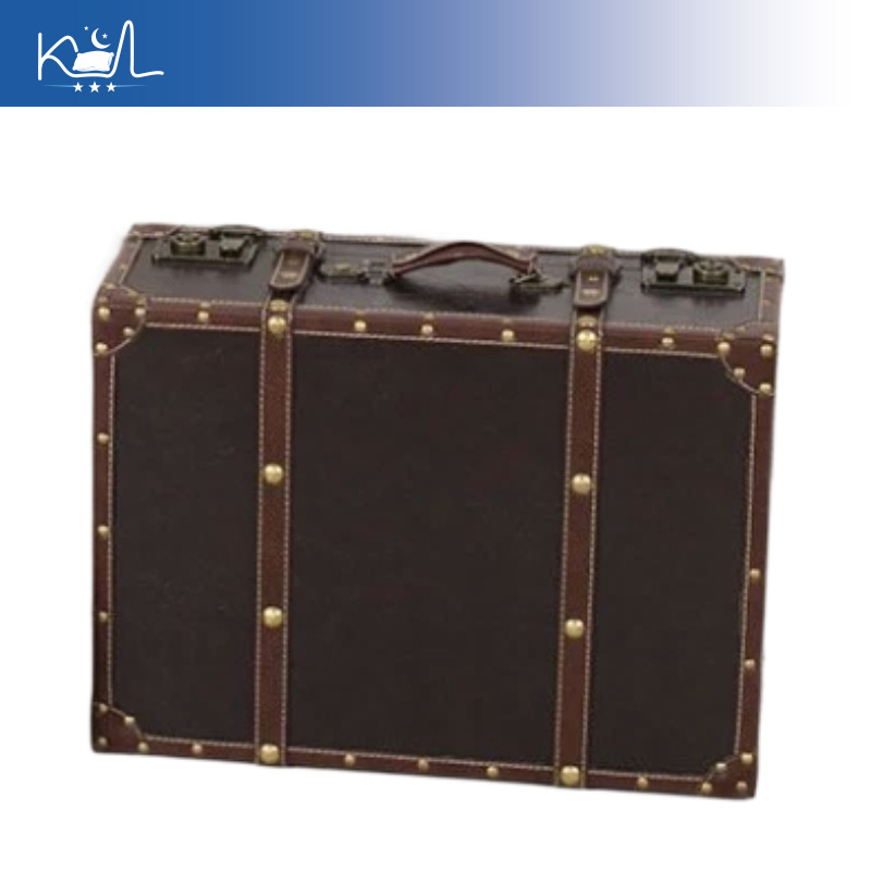 ヴィンテージブラウン装飾スーツケース収納ボックス、アンティー - Retro Vintage Trunk Suitcase のレビューと価格