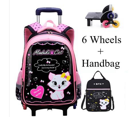 学生スクールローリングバックパックスクールトロリーバッグセッ - Foldable Rolling Luggage Bag のレビューと価格