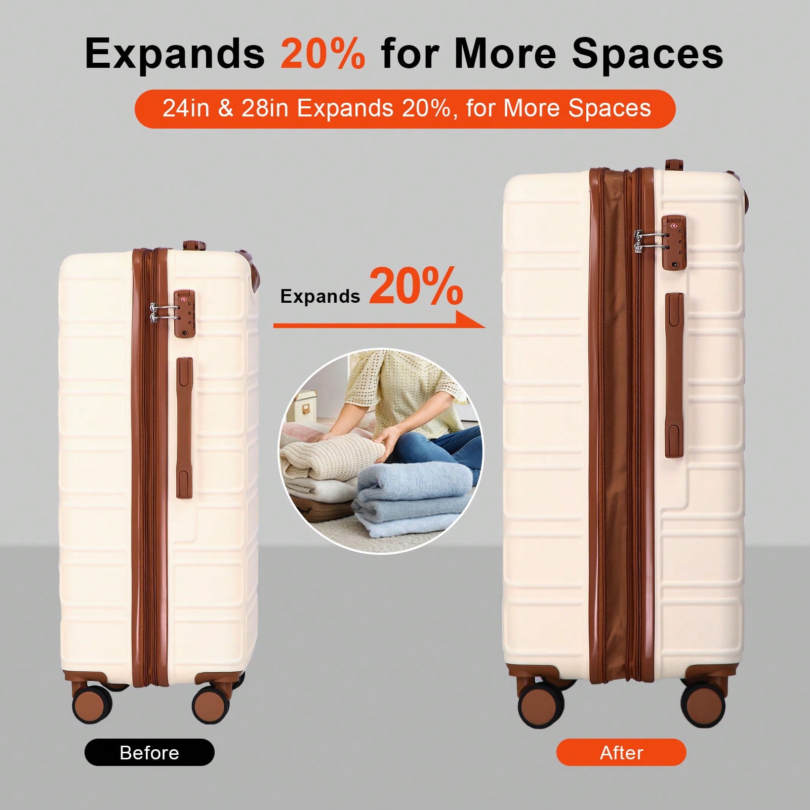 4-in-1拡張可能なABS製スーツケースセット、13/20 - Expandable Hard Shell Luggage Set のレビューと価格
