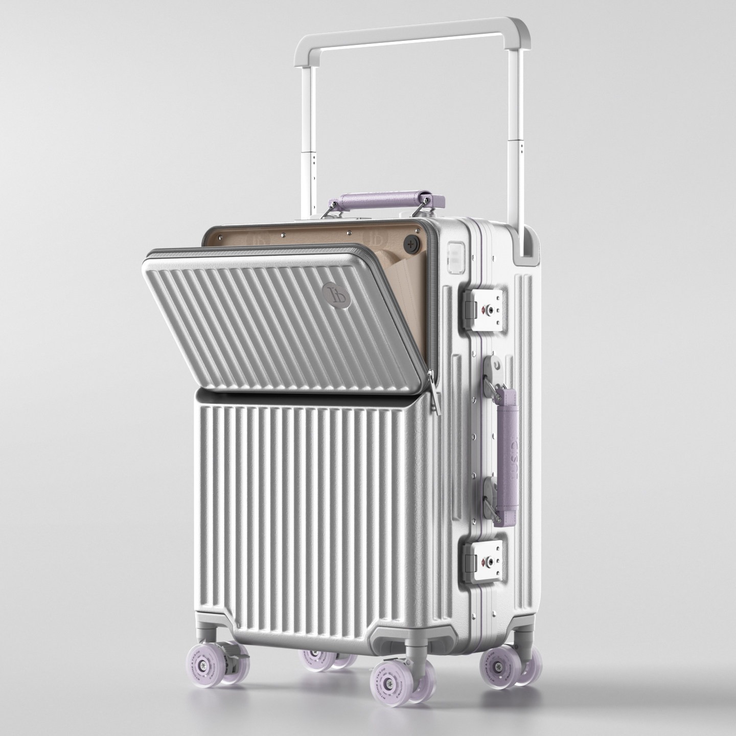 フロントオープン式スーツケース ワイドハンドル トロリーケー - Aluminum Frame Carry On Luggage のレビューと価格