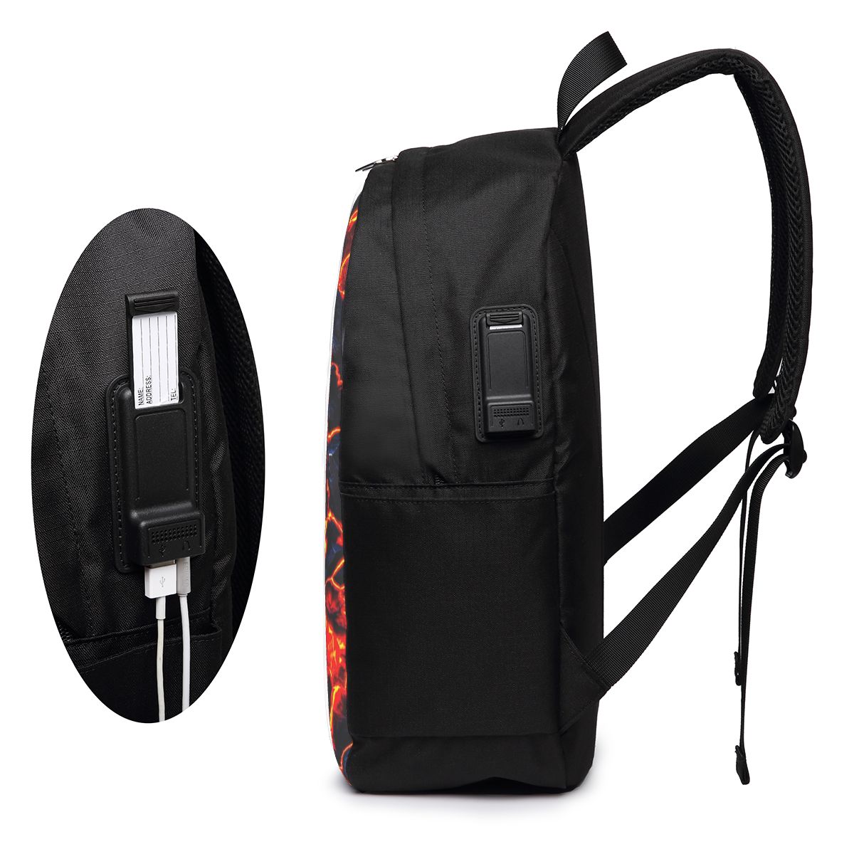 マグマ火山溶岩火災バックパック旅行ノートブックバッグコンピュ - Travel Bags のレビューと価格