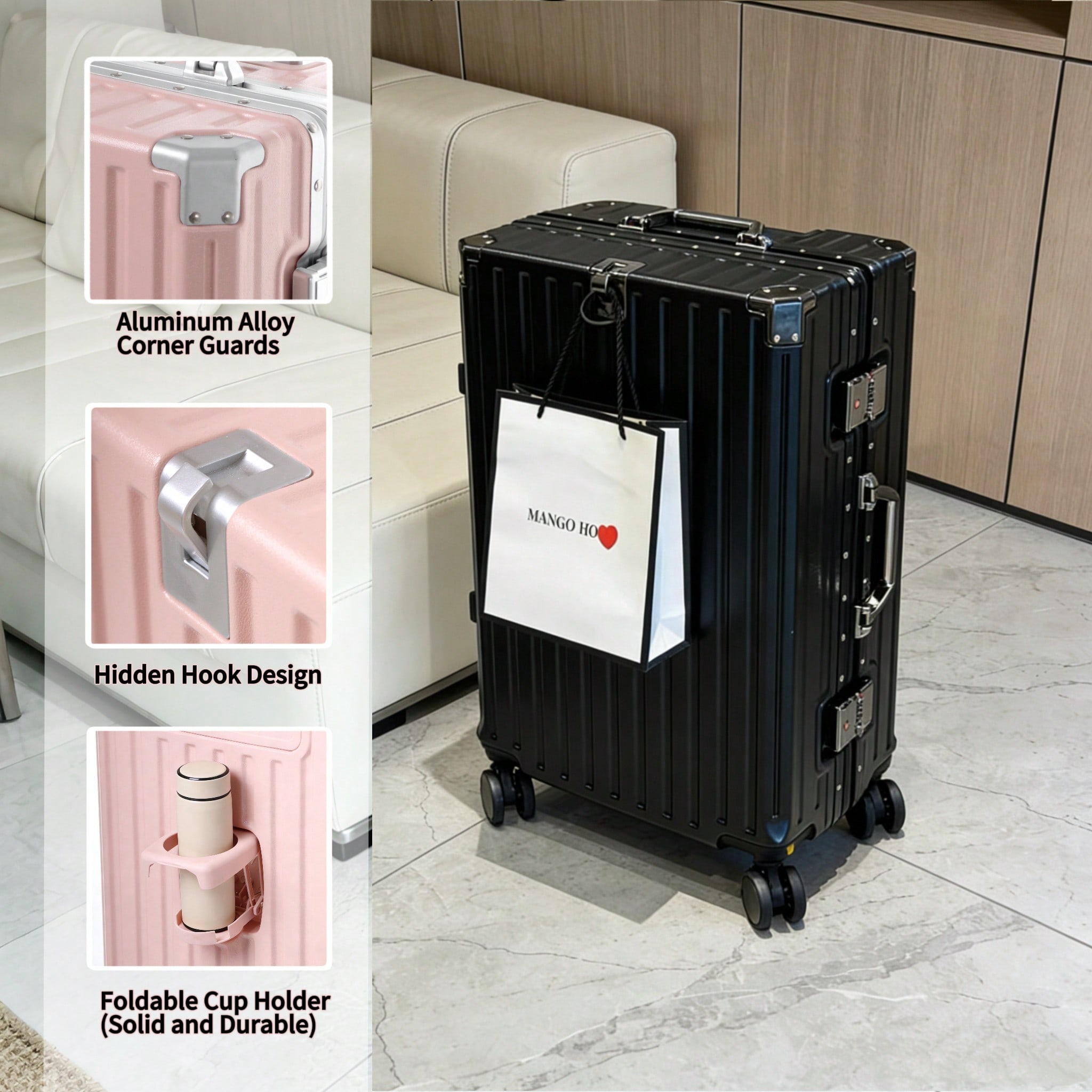 20インチ機内持ち込み可能スーツケース、航空会社承認済み、ア - Aluminum Frame Carry On Luggage のレビューと価格