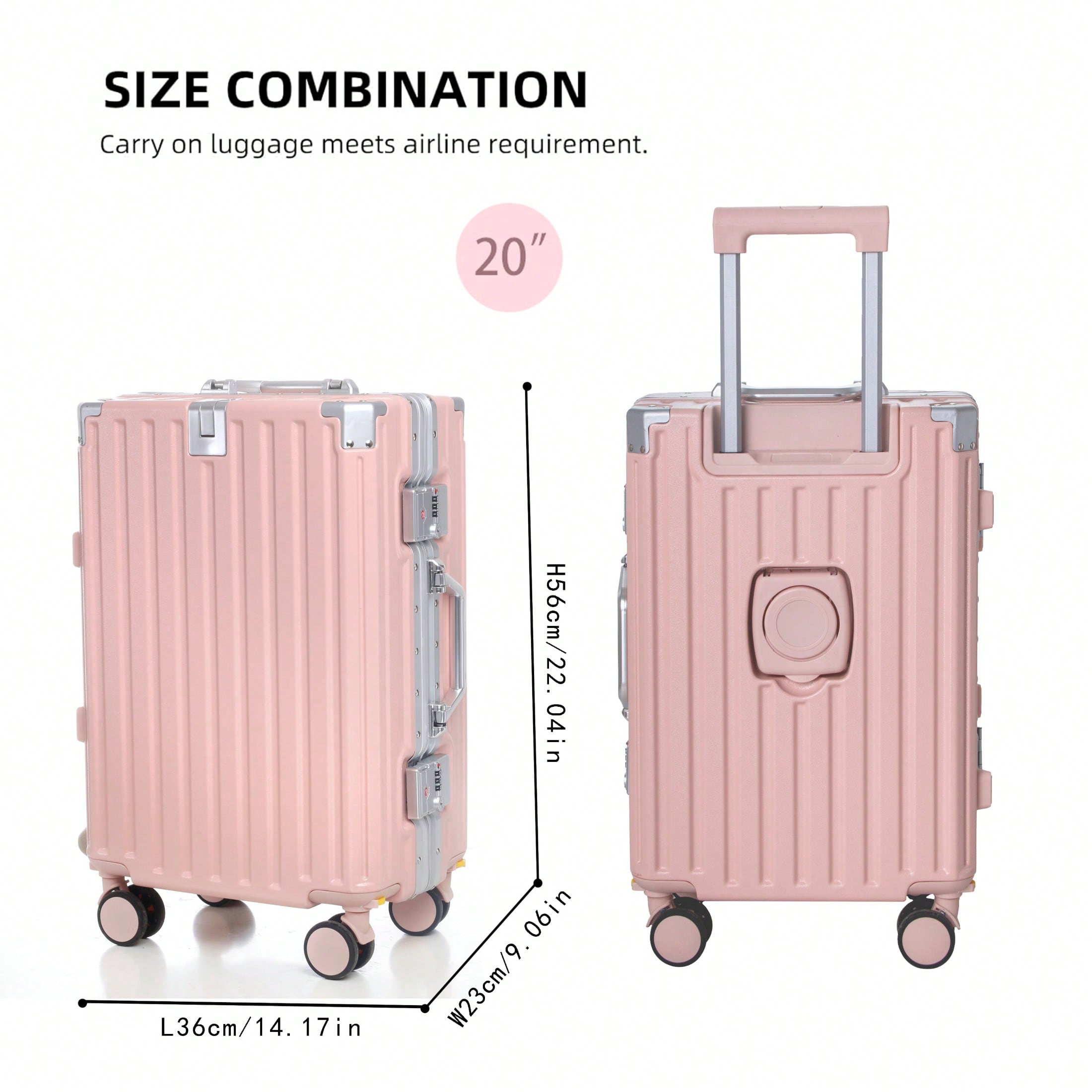 20インチ機内持ち込み可能スーツケース、航空会社承認済み、ア - Aluminum Frame Carry On Luggage のレビューと価格