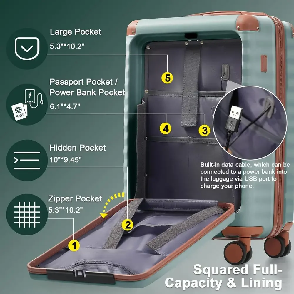 5点セット拡張可能ハードシェルスーツケース、スピナーホイール - Expandable Hard Shell Luggage Set のレビューと価格