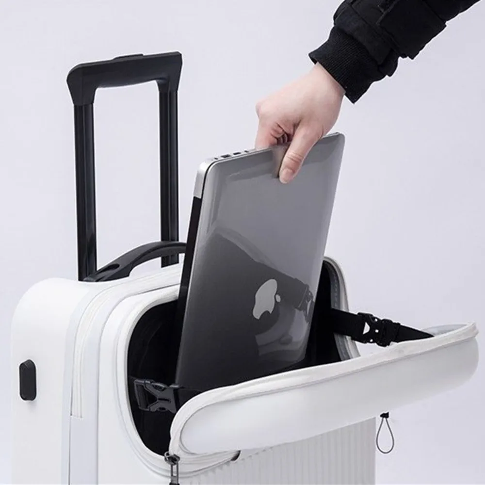フロントオープン式トロリーケースPCスーツケース旅行用荷物ラ - Front Opening Laptop Luggage 24 Inch のレビューと価格
