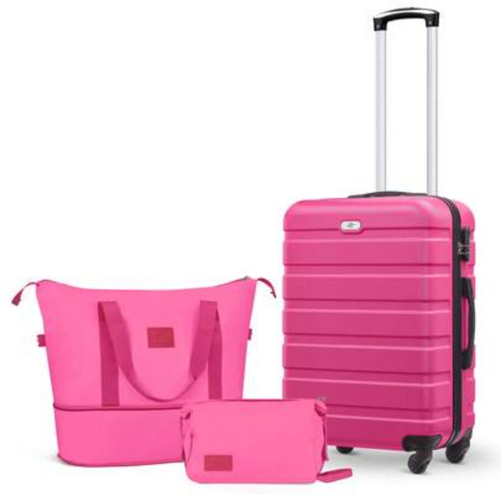 3ピースキャリーオンラゲージセット 20インチ 機内持ち込み - Expandable Hard Shell Luggage Set のレビューと価格