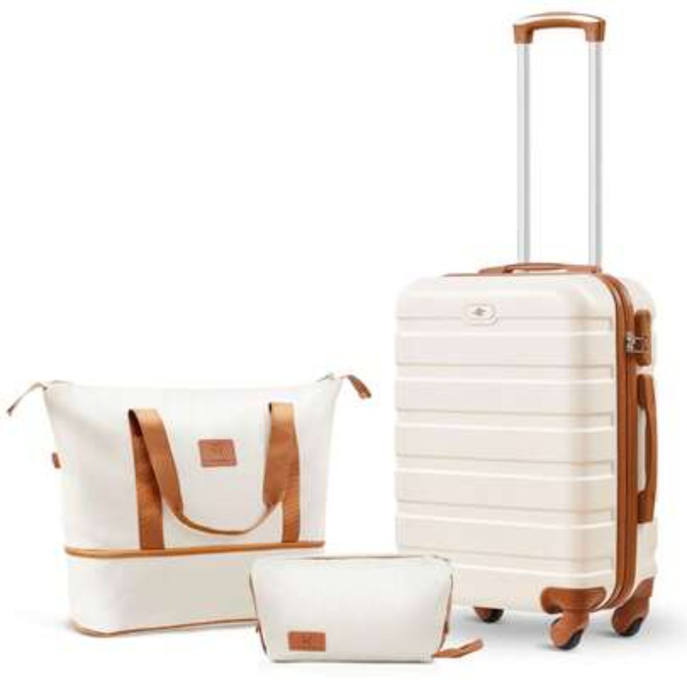 3ピースキャリーオンラゲージセット 20インチ 機内持ち込み - Expandable Hard Shell Luggage Set のレビューと価格