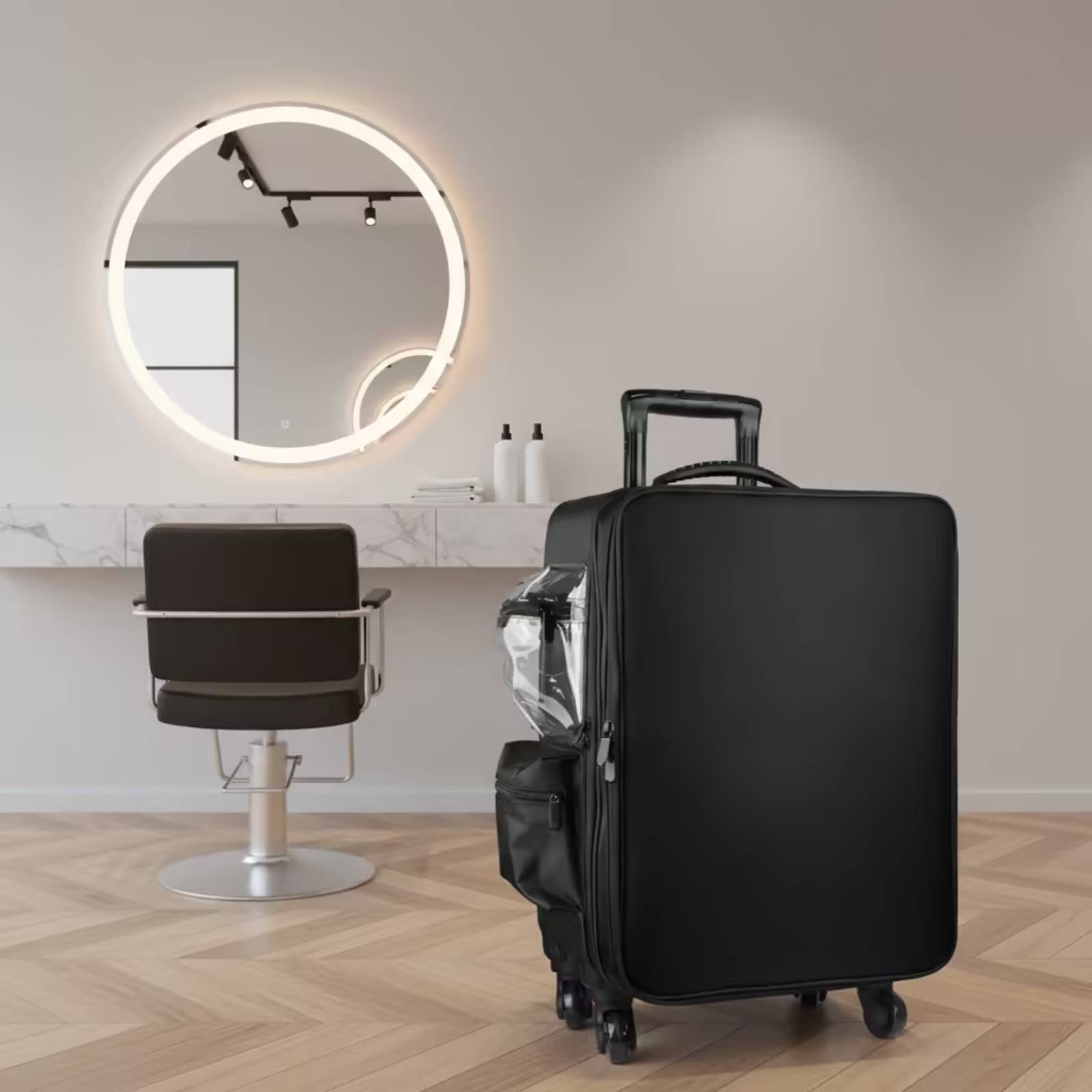 回転ホイール付きハードケース型メイクアップケース、多機能コン - Backpacks のレビューと価格