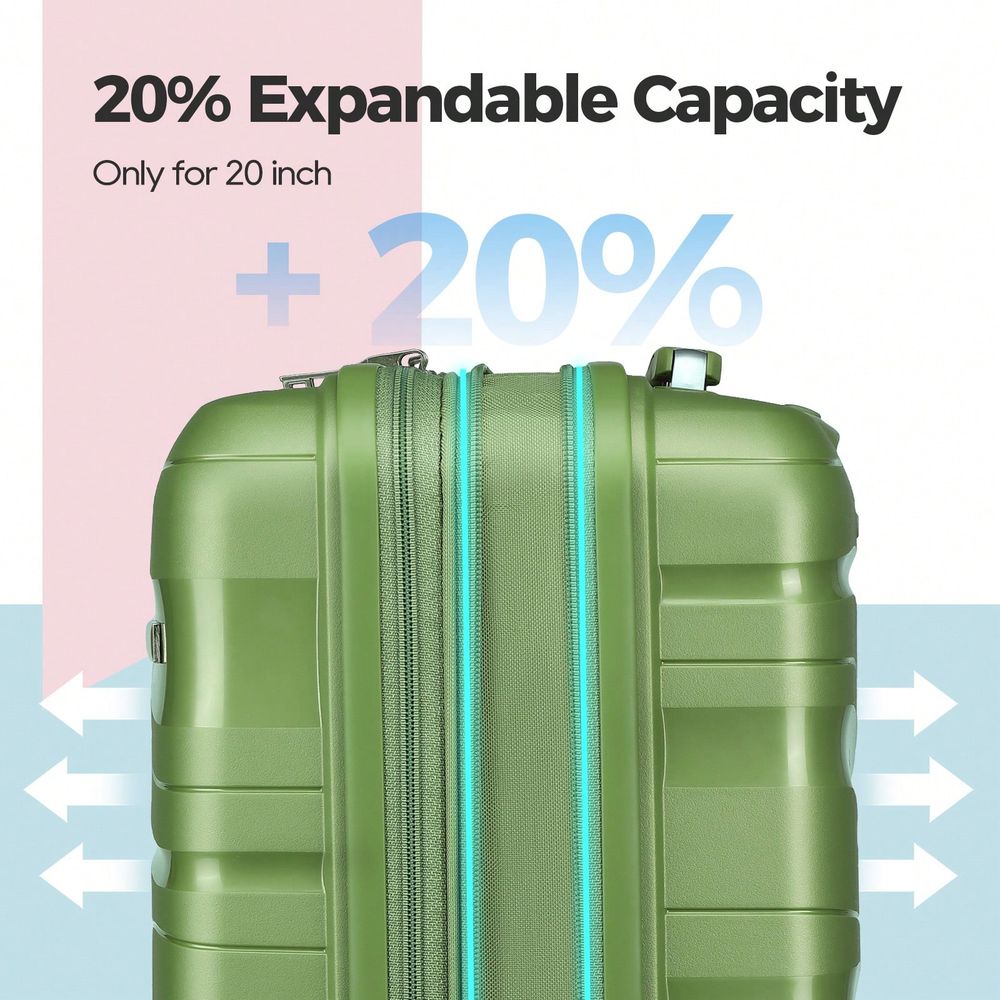 3ピースハードシェルラゲージセット、軽量PPスーツケース、ス - Expandable Hard Shell Luggage Set のレビューと価格