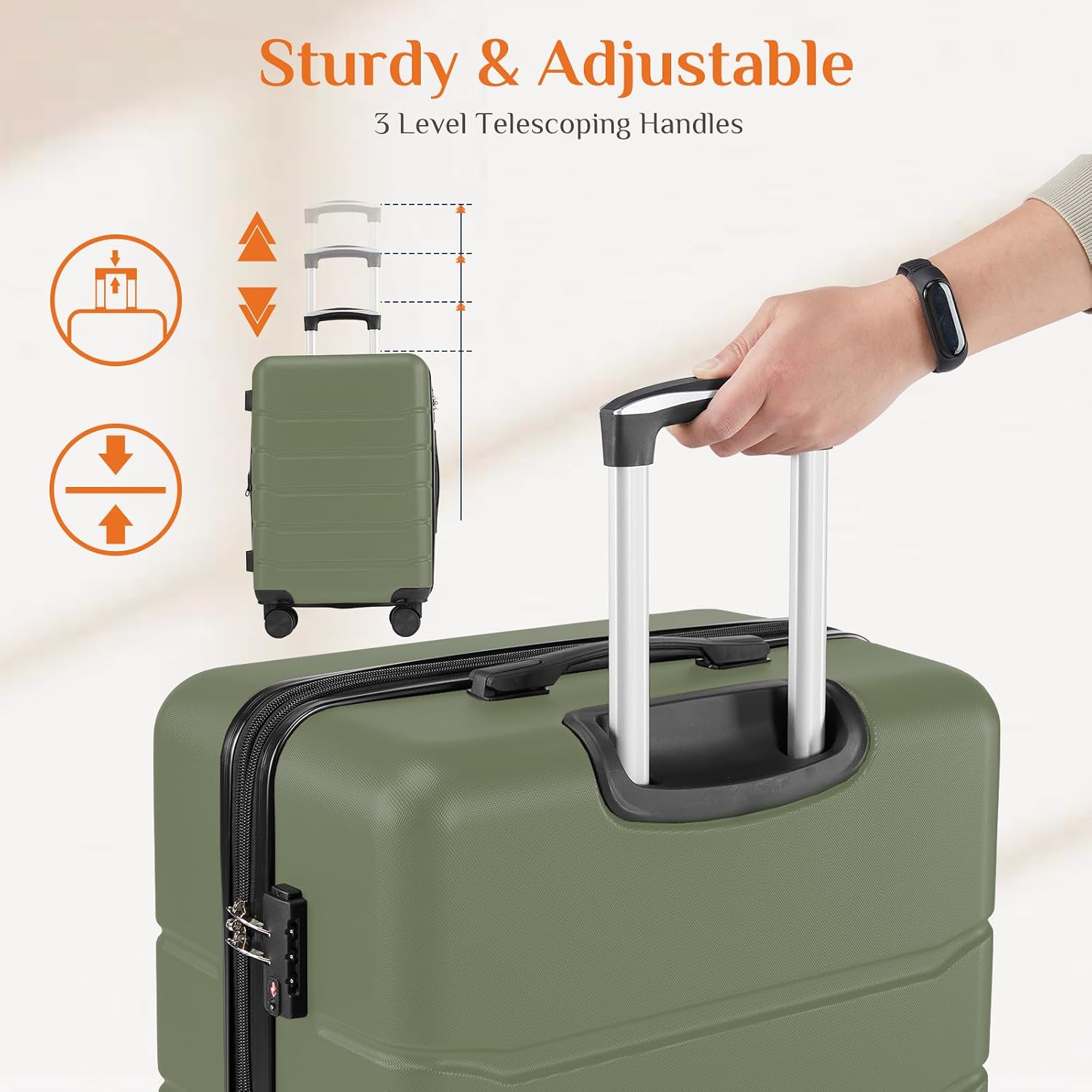 28インチ 機内持ち込み可能 ハードシェルABSスーツケース - Expandable Hard Shell Luggage Set のレビューと価格