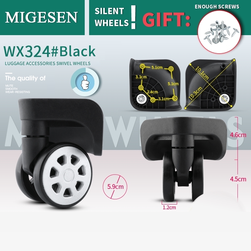 ユニバーサルラゲッジホイール交換用サイレントバランスウェア耐 - Silent Replacement Luggage Wheels のレビューと価格