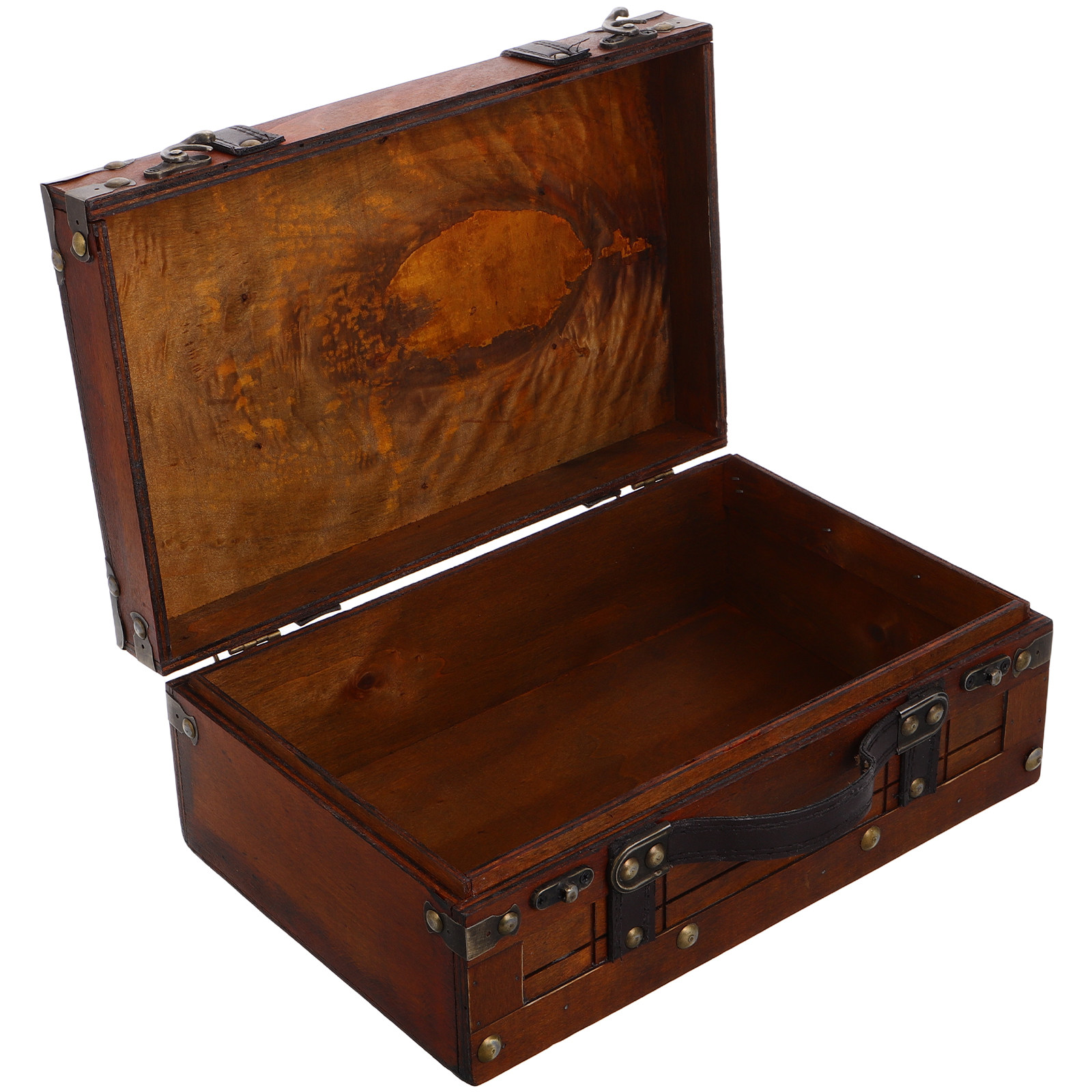レトロヴィンテージ木製収納ボックス、手持ちスーツケースデザイ - Retro Vintage Trunk Suitcase のレビューと価格