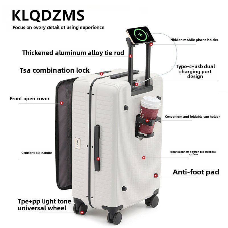 KLQDZMS 20インチ24インチローリングスーツケースフ - Front Opening Laptop Luggage 24 Inch のレビューと価格